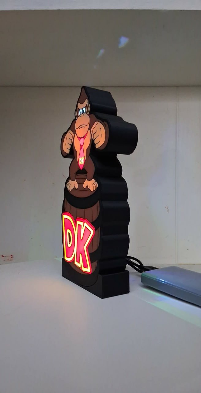 Donkey Kong LED light box – custom 3D printed – Lit Layer Creations